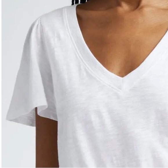 Veronica Beard NWOT Posey V Neck Pima Cotton Slub T Shirt Size Small - Picture 4 of 9